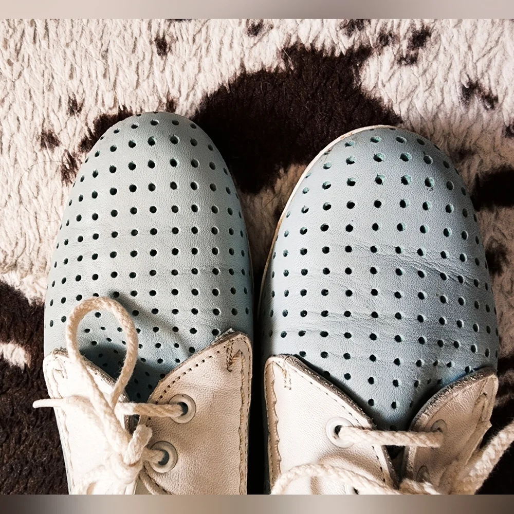 "BASS" WOMEN'S 70'S/80'S LACE UP SHOES - LIGHT BLUE - Picture 6 of 6